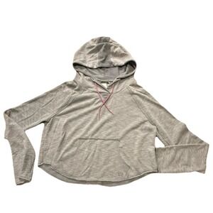Under Armour Sweatshirt Womens Medium‎ Grey UA Fit Terry Crop Hoodie Semi Fitted